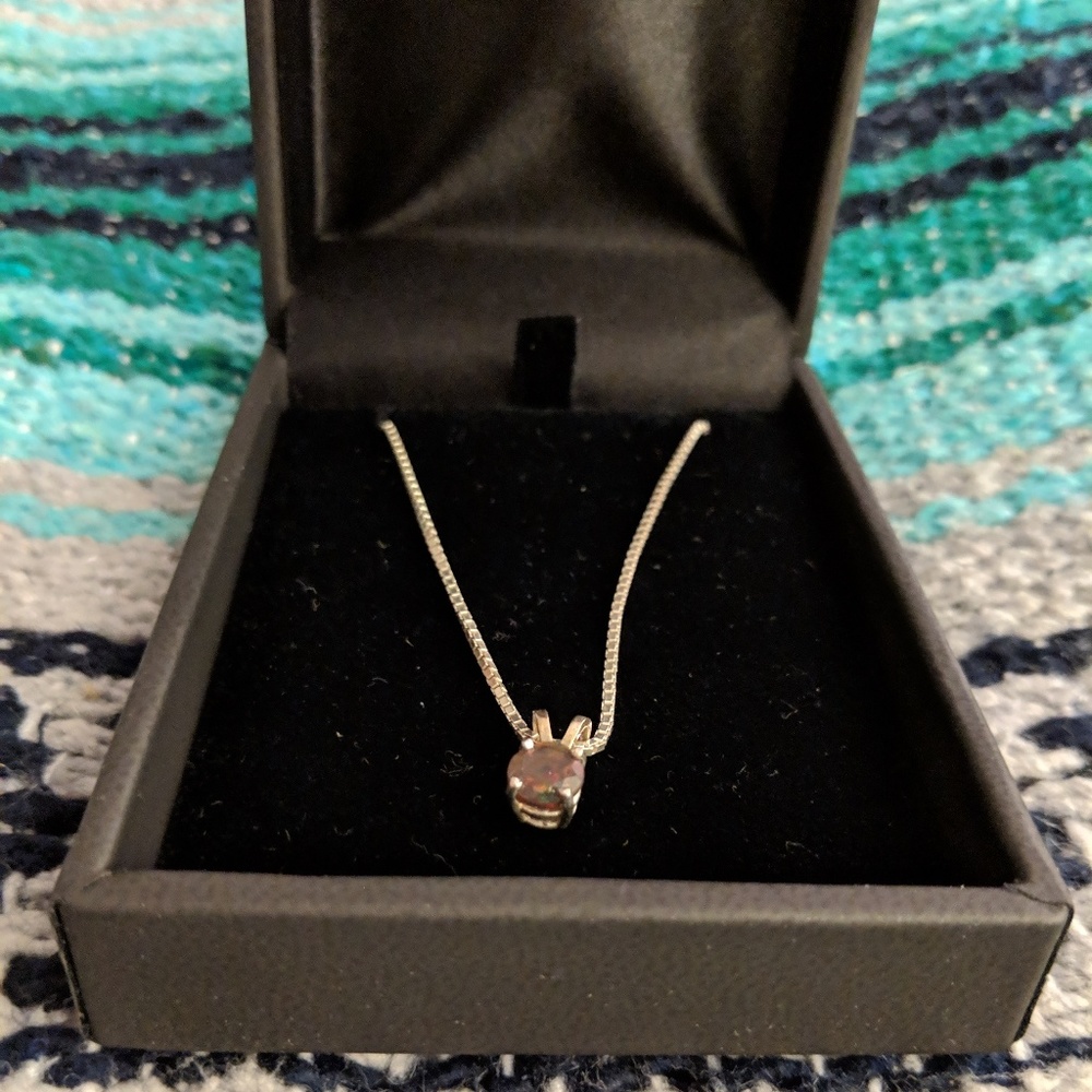 Topaz Stone Necklace with Silver Chain